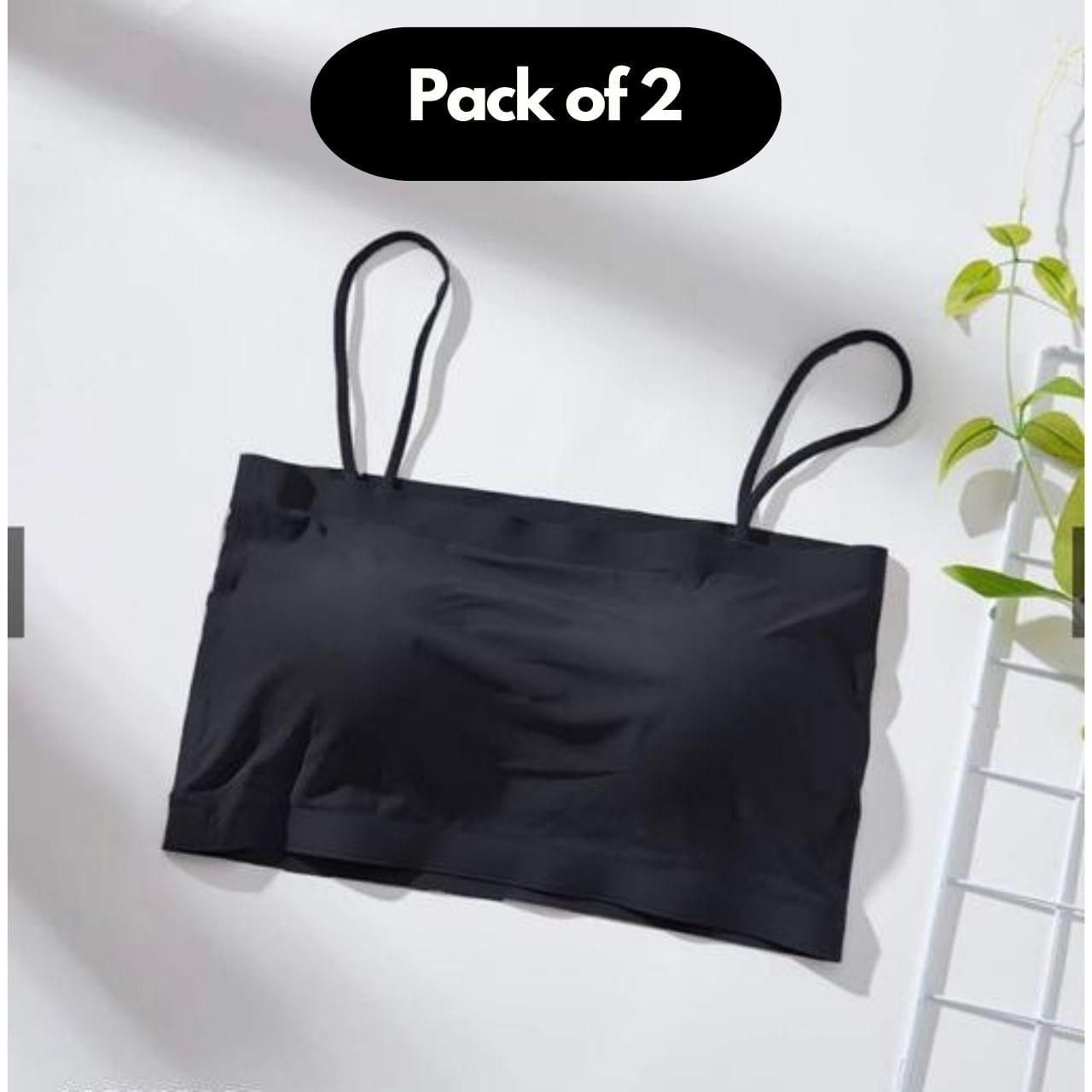 Pack of 2 black seamless bras from n4yinq 08 comfortable lingerie pack with adjustable straps